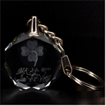 Chinese Phoenix Clover 3D Engraving Circle Key Chain