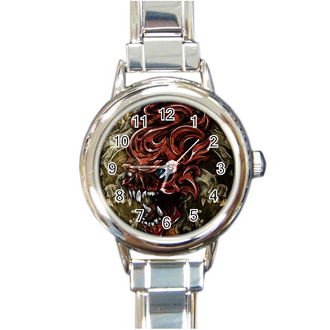 Beyond Skulls Round Italian Charm Watch from ArtsNow.com Front