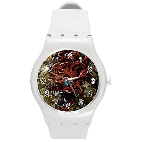 Beyond Skulls Round Plastic Sport Watch Medium from ArtsNow.com Front