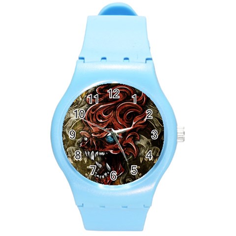 Beyond Skulls Round Plastic Sport Watch Medium from ArtsNow.com Front