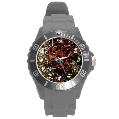 Beyond Skulls Round Plastic Sport Watch Large from ArtsNow.com Front