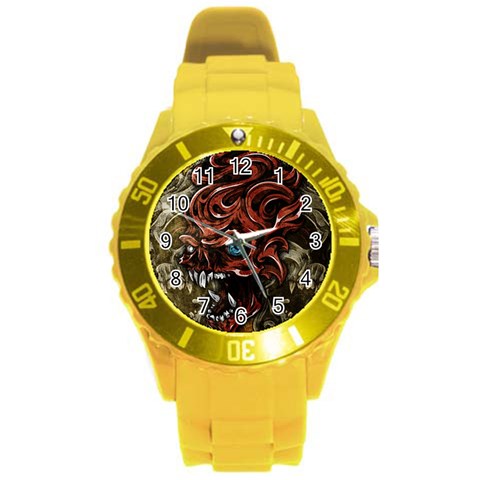 Beyond Skulls Round Plastic Sport Watch Large from ArtsNow.com Front