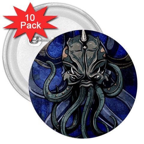 Kraken 3  Button (10 pack) from ArtsNow.com Front