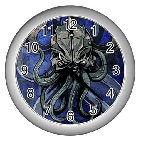 Kraken Wall Clock (Silver) from ArtsNow.com Front