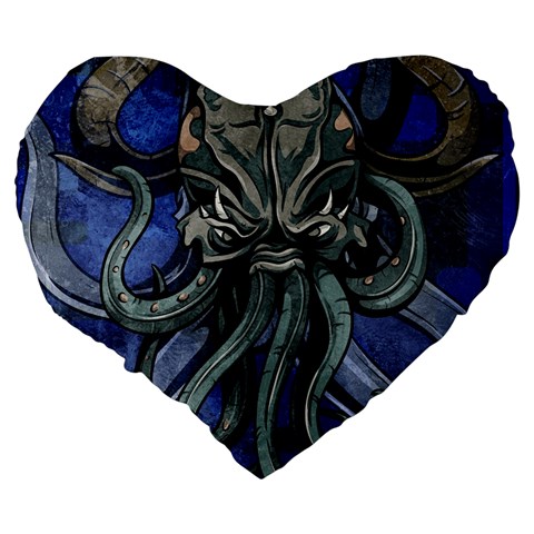 Kraken 19  Premium Heart Shape Cushion from ArtsNow.com Back