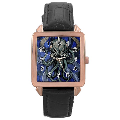 Kraken Rose Gold Leather Watch  from ArtsNow.com Front