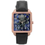 Kraken Rose Gold Leather Watch 