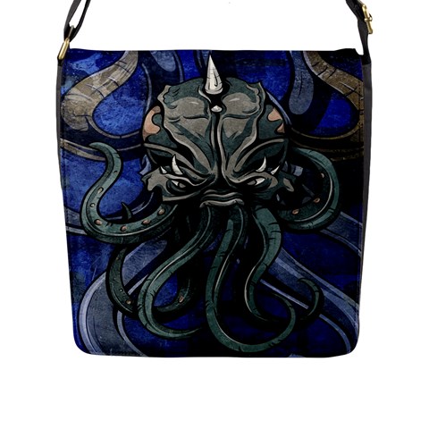 Kraken Flap Closure Messenger Bag (Large) from ArtsNow.com Front