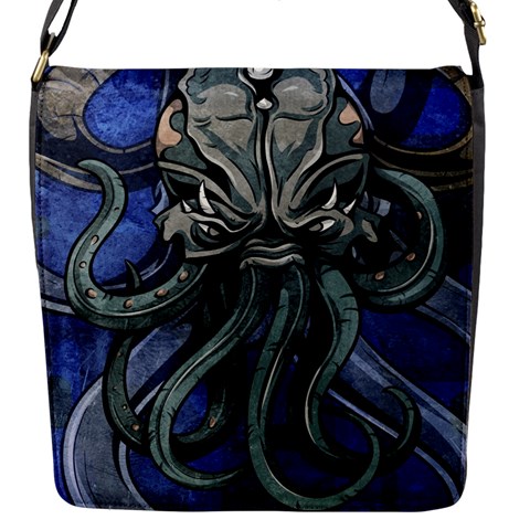 Kraken Flap Closure Messenger Bag (Small) from ArtsNow.com Front