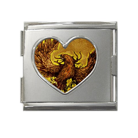 Phoenix Rising Mega Link Heart Italian Charm (18mm) from ArtsNow.com Front