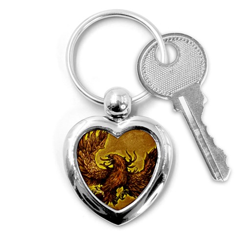 Phoenix Rising Key Chain (Heart) from ArtsNow.com Front