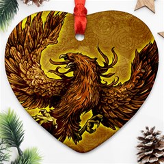 Phoenix Rising Heart Ornament (Two Sides) from ArtsNow.com Front