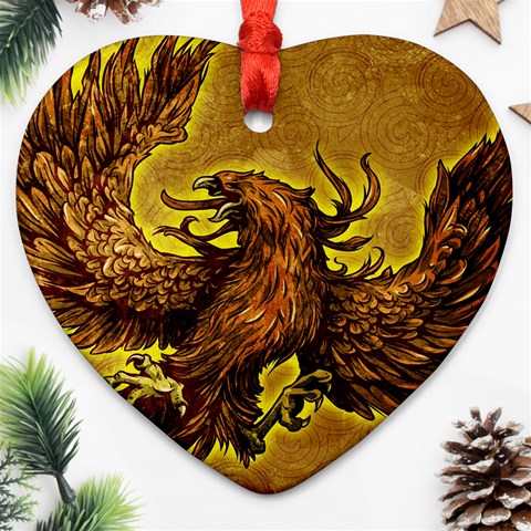 Phoenix Rising Heart Ornament (Two Sides) from ArtsNow.com Back