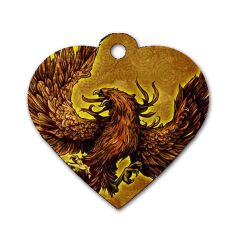 Phoenix Rising Dog Tag Heart (One Side) from ArtsNow.com Front