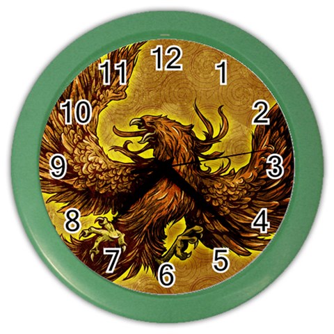 Phoenix Rising Color Wall Clock from ArtsNow.com Front