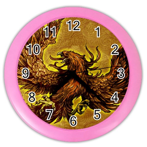 Phoenix Rising Color Wall Clock from ArtsNow.com Front