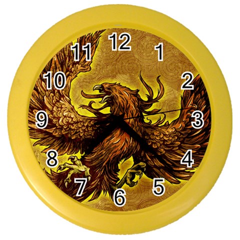 Phoenix Rising Color Wall Clock from ArtsNow.com Front