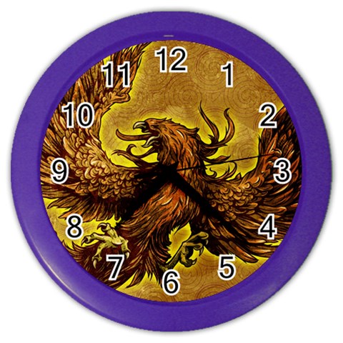 Phoenix Rising Color Wall Clock from ArtsNow.com Front