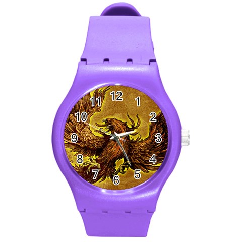 Phoenix Rising Round Plastic Sport Watch Medium from ArtsNow.com Front