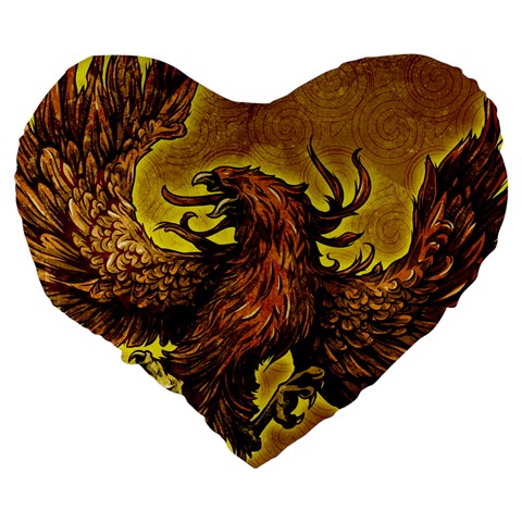 Phoenix Rising 19  Premium Heart Shape Cushion from ArtsNow.com Back