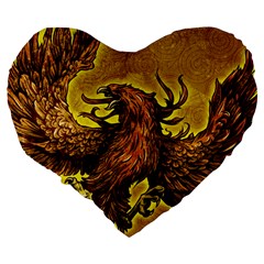 Phoenix Rising 19  Premium Heart Shape Cushion from ArtsNow.com Back