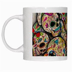 Sugar Skull Collage White Mug from ArtsNow.com Left