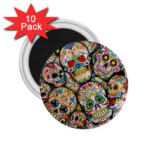 Sugar Skull Collage 2.25  Magnet (10 pack) from ArtsNow.com Front