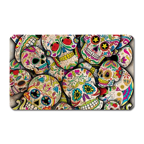 Sugar Skull Collage Magnet (Rectangular) from ArtsNow.com Front