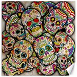 Sugar Skull Collage Canvas 16  x 16 