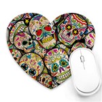 Sugar Skull Collage Heart Mousepad