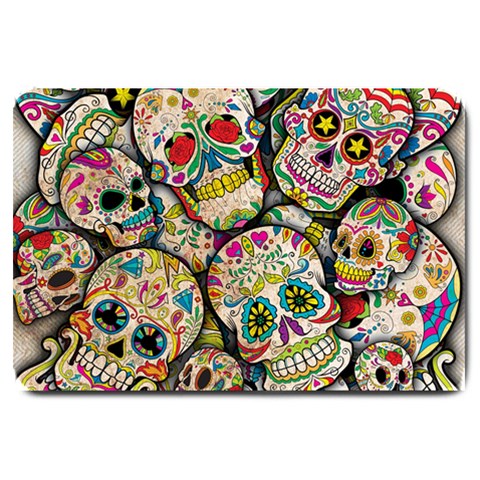 Sugar Skull Collage Large Doormat from ArtsNow.com 30 x20  Door Mat