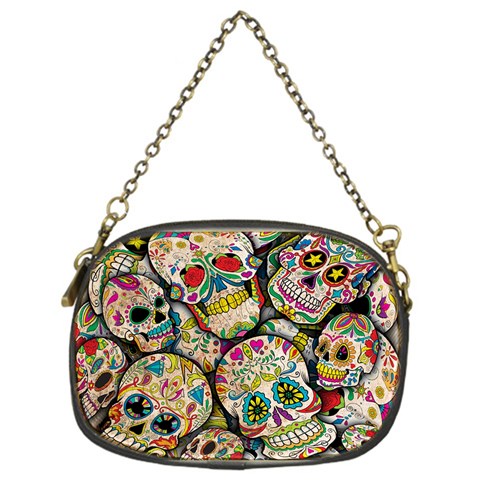 Sugar Skull Collage Chain Purse (One Side) from ArtsNow.com Front