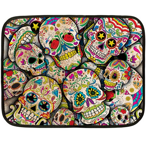 Sugar Skull Collage Double Sided Fleece Blanket (Mini) from ArtsNow.com 35 x27  Blanket Front