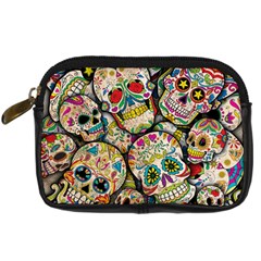 Sugar Skull Collage Digital Camera Leather Case from ArtsNow.com Front