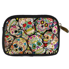 Sugar Skull Collage Digital Camera Leather Case from ArtsNow.com Back