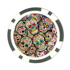 Sugar Skull Collage Poker Chip Card Guard (10 pack) from ArtsNow.com Front