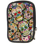 Sugar Skull Collage Compact Camera Leather Case