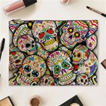 Sugar Skull Collage Cosmetic Bag (XL)