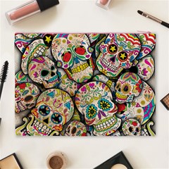 Sugar Skull Collage Cosmetic Bag (XL) from ArtsNow.com Back