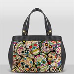 Sugar Skull Collage Oversize Office Handbag (One Side)