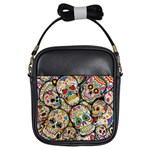 Sugar Skull Collage Girls Sling Bag