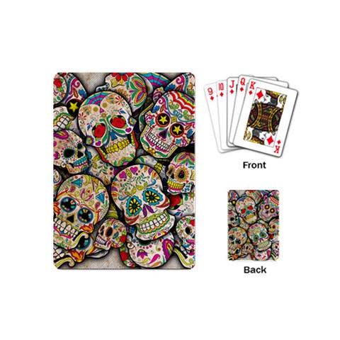 Sugar Skull Collage Playing Cards (Mini) from ArtsNow.com Back