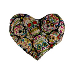 Sugar Skull Collage 16  Premium Heart Shape Cushion  from ArtsNow.com Front