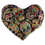 Sugar Skull Collage 19  Premium Heart Shape Cushion