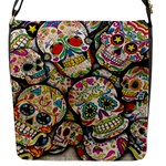 Sugar Skull Collage Flap Closure Messenger Bag (Small)