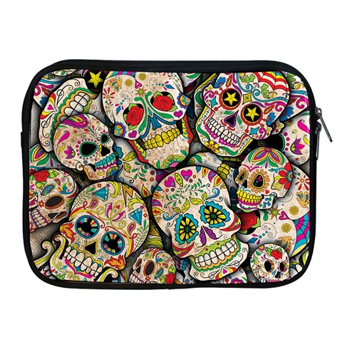 Sugar Skull Collage Apple iPad 2/3/4 Zipper Case from ArtsNow.com Front