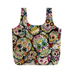 Sugar Skull Collage Full Print Recycle Bag (M)