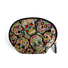 Sugar Skull Collage Accessory Pouch (Small) from ArtsNow.com Front