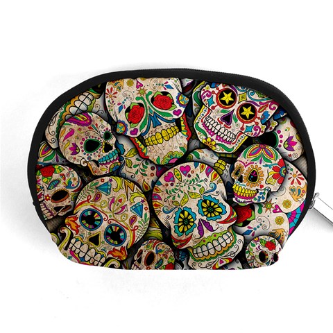 Sugar Skull Collage Accessory Pouch (Medium) from ArtsNow.com Front