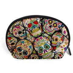 Sugar Skull Collage Accessory Pouch (Large) from ArtsNow.com Front